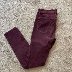 LOFT Skinny Corduroy Pants, plum color